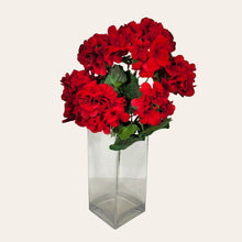 Load image into Gallery viewer, 18&quot; Faux Red Geranium Bush (UV Protected)
