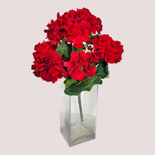 Load image into Gallery viewer, 18&quot; Faux Red Geranium Bush (UV Protected)
