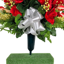 Load image into Gallery viewer, Red Rose and Calla Lily Memorial Decorations: Includes 2 Jumbo Cemetery Cones
