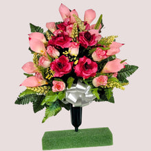 Load image into Gallery viewer, Beauty Pink Rose and Calla Lily Jumbo Cemetery Cone Memorial Decoration
