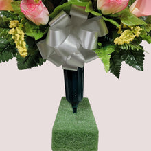 Load image into Gallery viewer, Beauty Pink Rose and Calla Lily Cemetery Cone Memorial Decoration
