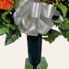 Load image into Gallery viewer, Orange Rose and Calla Lily Memorial Decorations: Includes 2 Cemetery Cones
