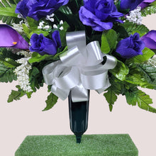 Load image into Gallery viewer, Purple Rose and Calla Lily Cemetery Cone Memorial Decoration
