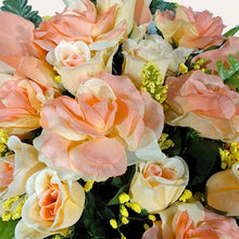 Load image into Gallery viewer, Peach Rose and Calla Lily Jumbo Cemetery Cone Memorial Decoration
