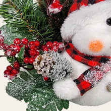 Load image into Gallery viewer, This cemetery cone comes with a cute smiling snowman, red berries, and a stocking cap. It is a Christmas memorial decoration.
