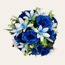 Load image into Gallery viewer, Blue Rose and White Lily Cemetery Cone (360 Degrees)
