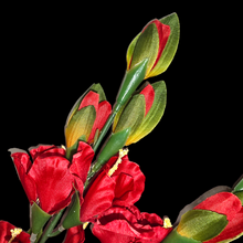 Load image into Gallery viewer, 3 Red Gladiolus Artificial Flowers for memorial, bridal, craft supply, home decor, and more!
