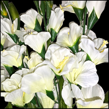 Load image into Gallery viewer, 3 Cream Gladiolus Artificial Flowers for memorial, bridal, craft supply, home decor, and more!
