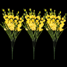 Load image into Gallery viewer, 3 Yellow Gladiolus Artificial Flowers for memorial, bridal, craft supply, home decor, and more!
