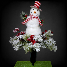 Load image into Gallery viewer, Snowman Cemetery Cone Christmas Memorial Decoration
