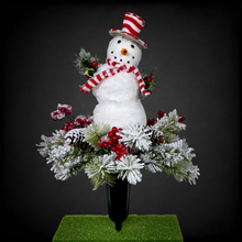 Load image into Gallery viewer, Snowman Cemetery Cone Christmas Memorial Decoration
