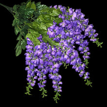 Load image into Gallery viewer, Purple Hanging Wisteria Artificial Flowers for memorial, bridal, craft supply, home decor, and more.
